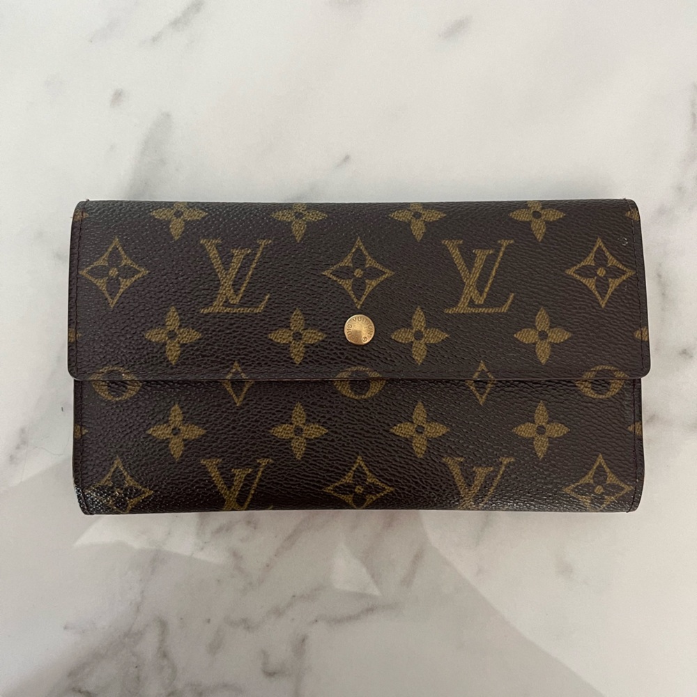 Louis Vuitton Portefeuille International Wallet Brown Monogram TH1010